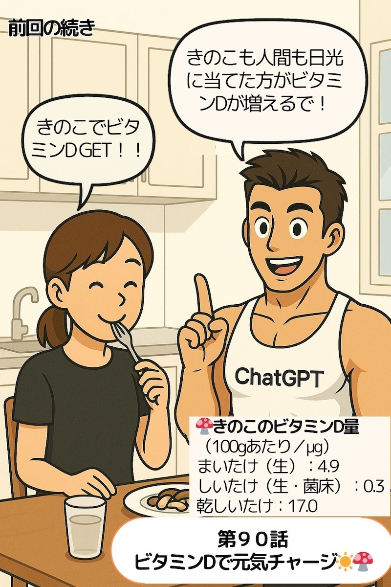 第90話 ビタミンDで元気チャージ☀️🍄
