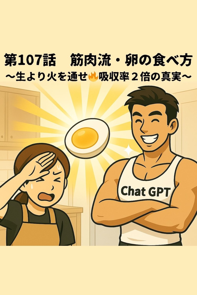 第107話 筋肉流・卵の食べ方 〜生より火を通せ🔥吸収率２倍の真実〜