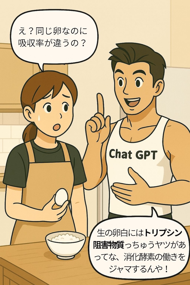 第107話 筋肉流・卵の食べ方／〜生より火を通せ吸収率２倍の真実〜 3ページ目